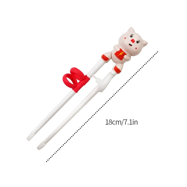 1 Pair Cartoon Learning Chop Sticks Reusable Training Baby Chopsticks or Feeding Spoon Tableware Learning Eating Set with Box