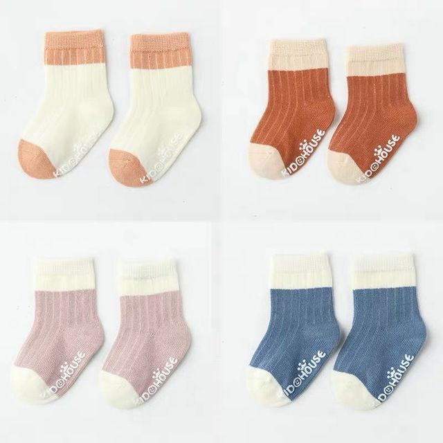 4 Pairs Cotton Baby Socks Cotton Socks Baby Boys Girls Cute Lovely Anti-Slip Socks Toddler Kids Fashion Soft Socks Autumn