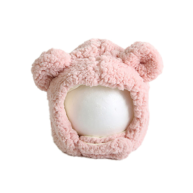 Winter Kids Bunny Hat Cute Plush Warm Baby Hat For Boy Girl Imitation Lamb Wool Baby Bonnet Infant Cap Kids Hat 1-3 Years