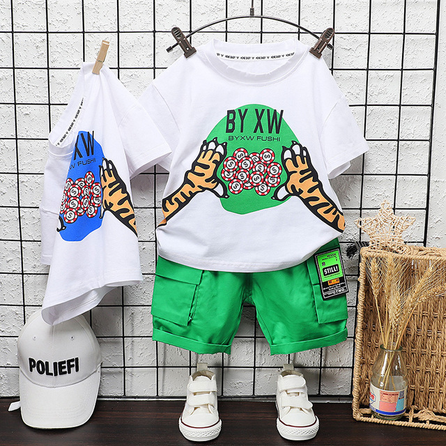 New summer baby clothes suit children boys girls cartoon cotton T-shirt shorts 2pcs/sets baby casual outfit kids tracksuits