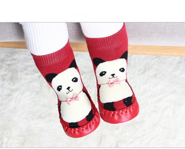 baby indoor sock shoes newborn baby socks winter thick terry cotton baby girl sock with rubber soles infant animal funny sock