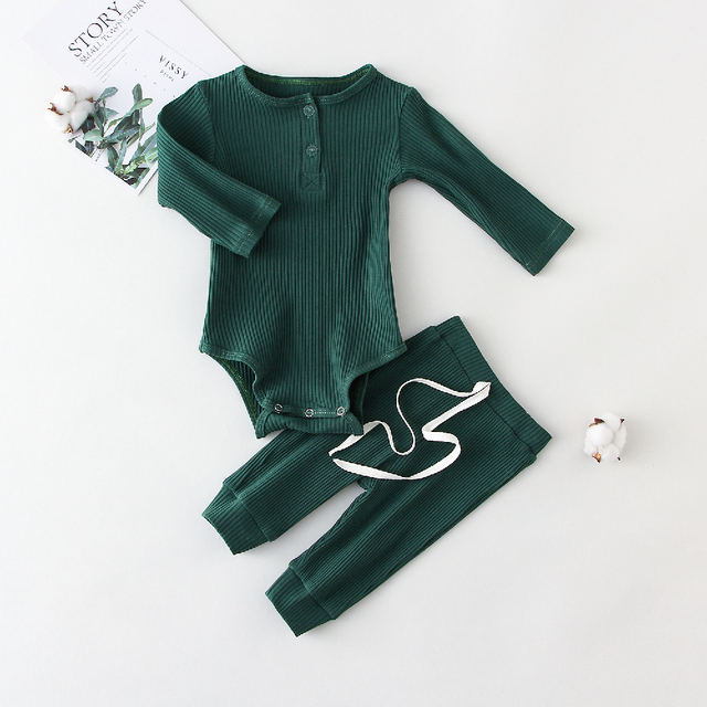 0-2Y Newborn Baby Girl Boy Clothes Set Autumn Spring Long Sleeve Cotton Pants and Pants Suit Home Wear Cute Baby Outfit