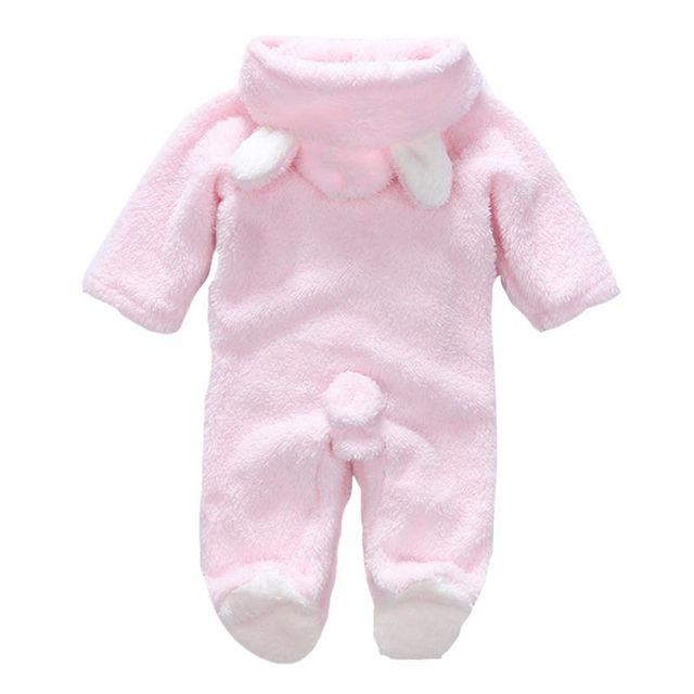 Winter Baby Clothes Flannel Infant Boy Clothes Cartoon Animal Bear Ear Romper Jumpsuit Warm Newborn Toddler Casual Baby Costume