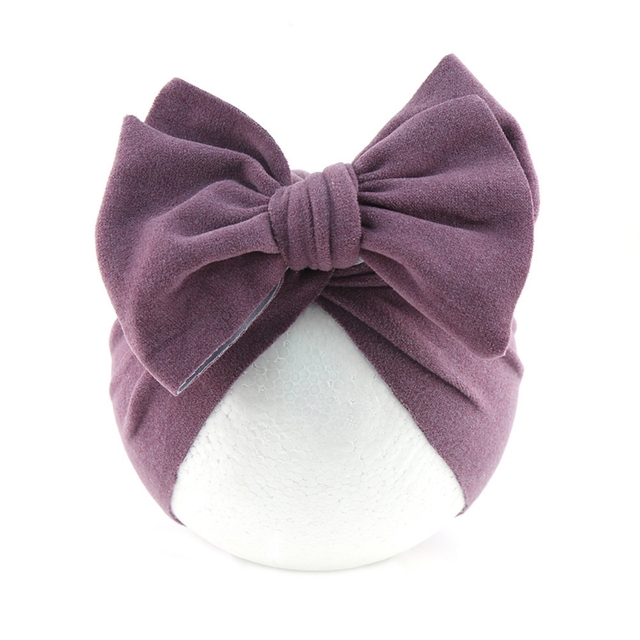 طفل كبير Bowknot الهند قبعة أغطية الرأس بلون قبعة قبعة لطيف القوس القطن مطاطا عمامة عقال للأطفال الرضع حديثي الولادة