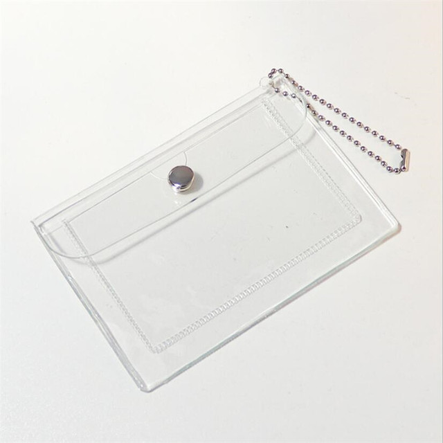 New Fashion 2 Bit Transparent Waterproof PVC Women Girls Card Case Business Card Holder Men Credit Card Bag ID Card Small Wallet