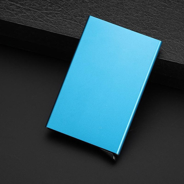 Anti-theft ID Credit Card Holder Porte Carte Thin Aluminum Metal Wallets Pocket Bank Box Women Men Credit Card Box