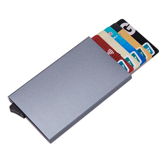 Anti-theft ID Credit Card Holder Porte Carte Thin Aluminum Metal Wallets Pocket Bank Box Women Men Credit Card Box