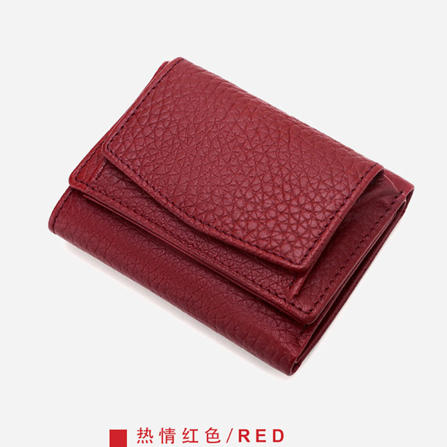 2022 News Japanese Leather Lady's Wallet Personalized First Letter Hot Stamping Card Bag Short ins Hot Leather Zero Wallet