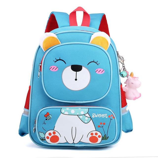 Kawaii Cartoon Children Backpack Nylon Waterproof Kids School Bag Large Capacity Travel Bags Reflective Strip Shoulder Bags