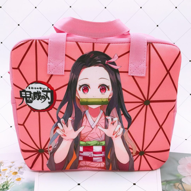 Demon Slayer Devil Blade Cartoon Anime Insulation Bag Kimetsu no Yaiba Tanjirou Nezuko Picnic Lunch Box Meal Bento Hand Storage Bag