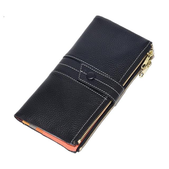 2022 New Korean Women's Wallet Long Large Capacity Zipper Two Fold Clutch Bag Female Leather Wallet