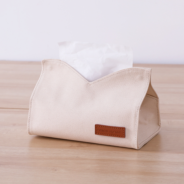 Cotton Canvas Simple Tissue Box Living Room Pumping Tissue Box Car Towel Napkin Paper Holder Pouch Chic Table Home Decor