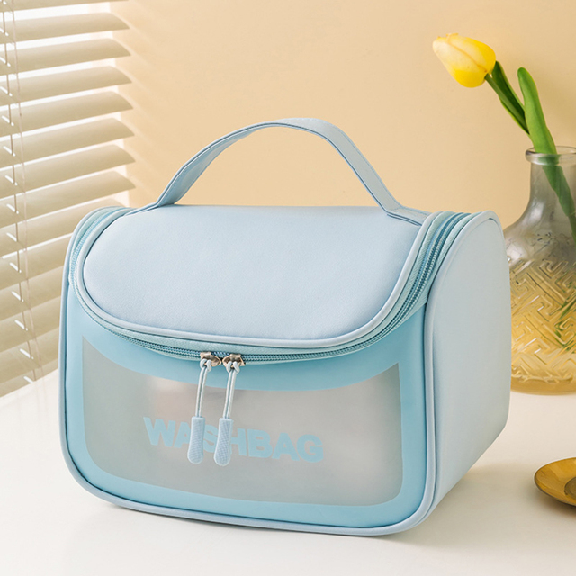 Cosmetic Storage Bag PVC Waterproof Large Capacity Portable Bag Zipper Clear Makeup Bags Travel Pouch Transparent Toiletry Bag
