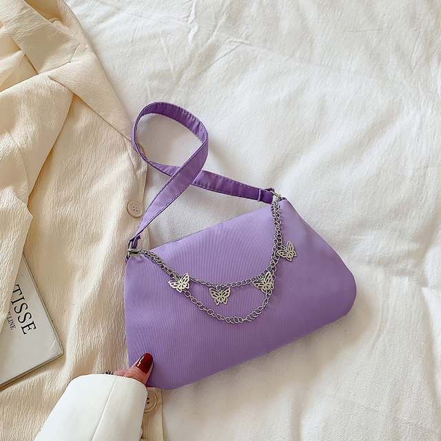 Ladies Underarm Nylon Shoulder Bag Fashion Solid Butterfly Chain Exquisite Handbags Ladies Designer Fashion Bags Female Bag
