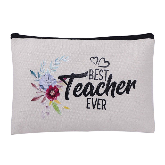 Female cosmetic Toiletry Bag Teacher Appreciation Gifts Teacher Makeup Bag Fashion Cosmetic Pouch Pencil Bag Printing Swanky Bag