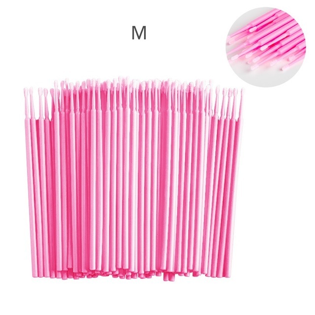 100pcs/bag Disposable Eyelashes Extension Individual Eyelashes Lash Removal Swab Micro Brush For Eyelash Extension Tools