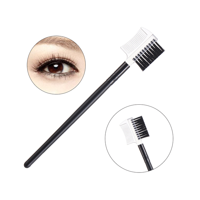 2 in1 Dual Purpose Eyelash Comb Pink Black Eyelash Eyebrow Brush Comb Professional Eye Makeup Tool Eyelash Extension Tool