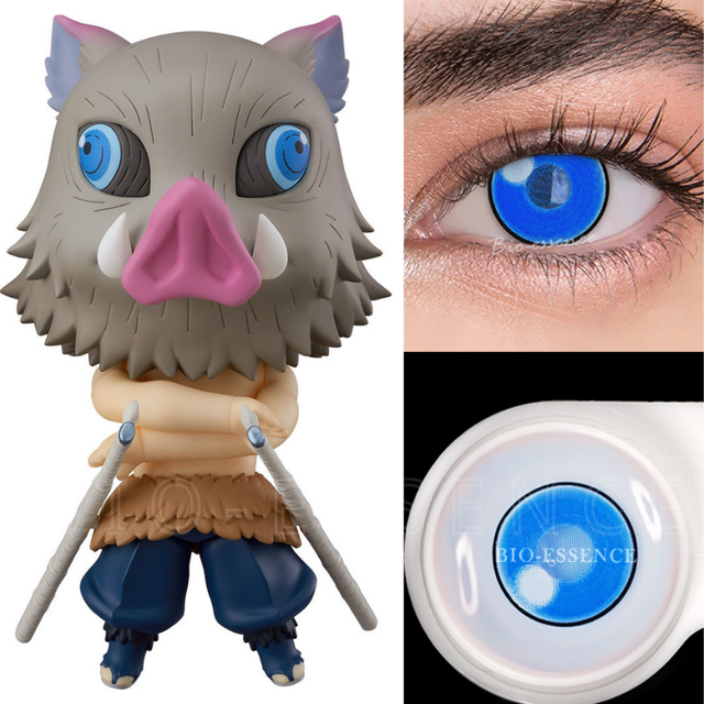 Bio-essence 1 Pair Cosplay Color Contact Lenses Nezuko Cosplay Anime Eye Contacts Pink Lenses Demon Slayer Cosplay Lenses