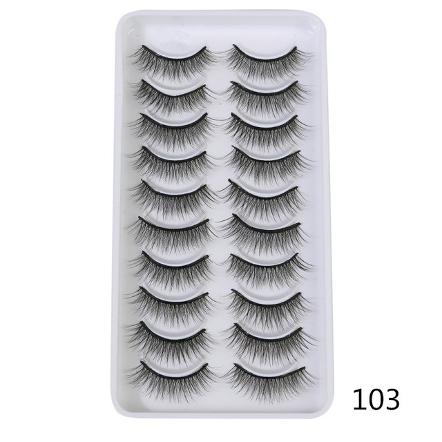 10 pairs of 3D false eyelashes, handmade, soft and hot, naturally, to create a perfect eye makeup, cross and thick