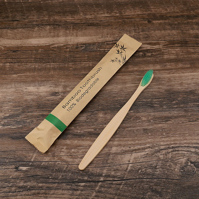 100pcs Eco-friendly Bamboo Reusable Toothbrush Portable Adult Wooden Soft Toothbrush Laser Custom Engraving Logo