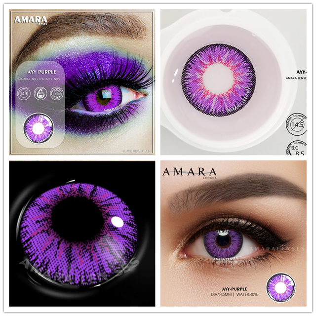 AMARA 2pcsCosplay Anime Eyes Lenses for Eyes AYY Series Makeup Sharingan Beauty Contact Lenses Eye Cosmetic Color Lens Eyes