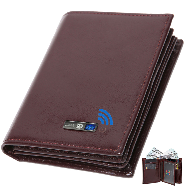 Smart Bluetooth Wallet Men's Genuine Leather Short Wallet Leisure Multifunction Card Holder Package Luxury Business Wallet