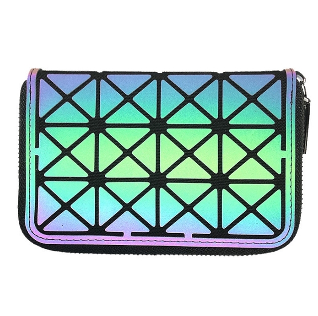 Maelove-Girl Geometric Wallet Small Laser Cut Fashion Luminous Handbag Free Shipping