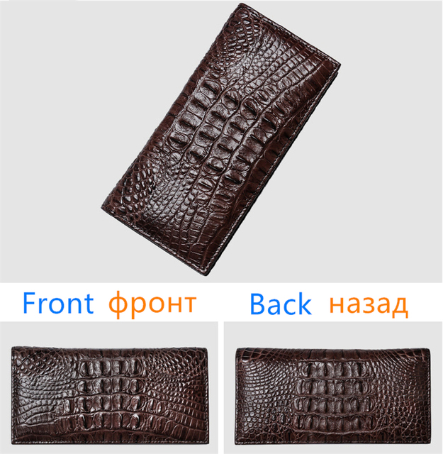 Genuine Crocodile Genuine Leather Wallet Men Black/Brown Business Card Holder Wallet for Men Long Wallet Quality Money Card Bag