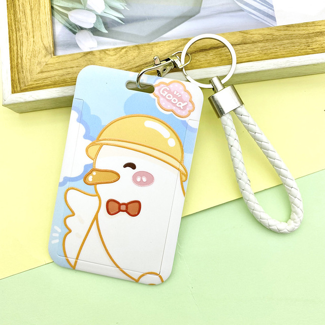 Cartoon ID Credit Card Holder Bank Students Bus Card Case Hand Rope Visit Door ID Badge Cover Cards for Women Men Pendants