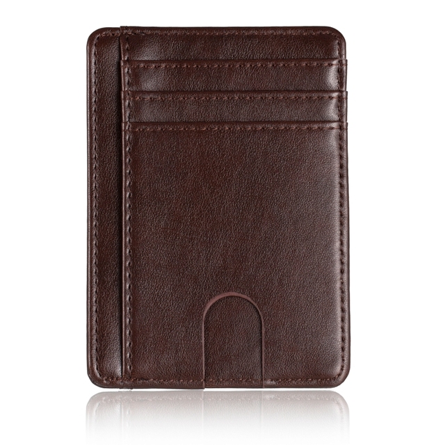 Slim rfid blocking leather wallet credit id card holder money purse for men women fashion bag