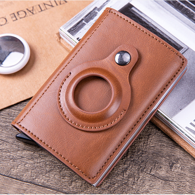 2022 AirTag Card Holder for Men Wallets Money Bags Anti-thin PU Leather Wallet for Apple Air Tag Male Smart Purses Cover