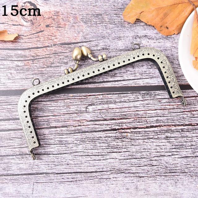 1PC Bronze DIY Purse Handbag Handle Coins Bags Metal Kiss Clasp Frame Lock New Fashion Handle 8.5/10.5/12.5/15/16/18/20cm