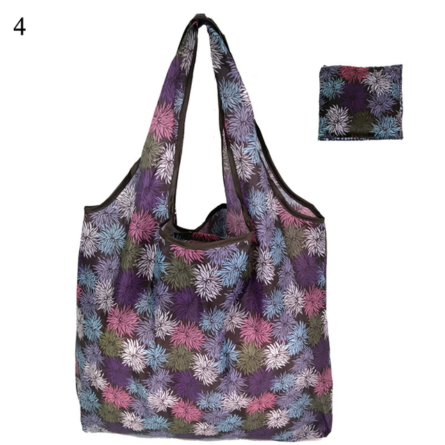 Environmental Shopping Bag Women Foldable Casual Handbag Floral Multifunctional Convenient Shopping Pouch Large Capacity Bag