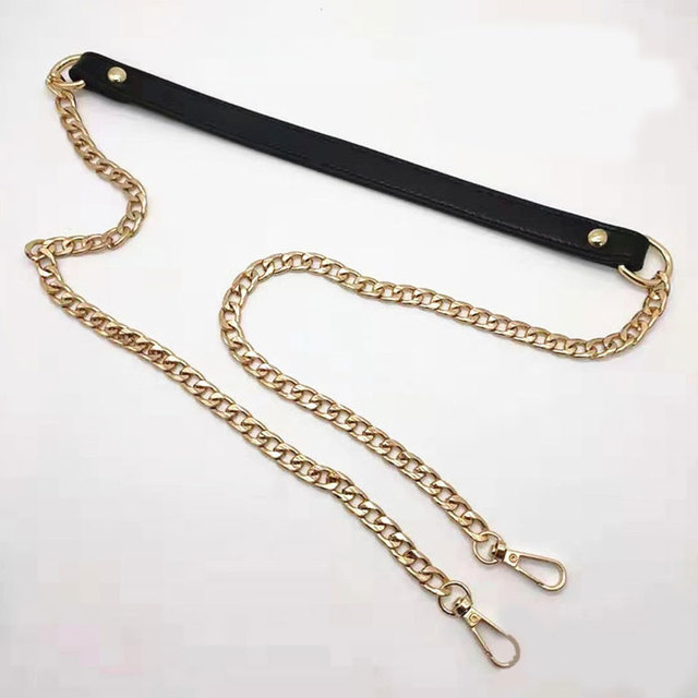 120cm Shoulder Bag Straps PU Leather Metal Chain Handbag Handle for Women Handbags Chain Strap Replacement Bag Accessories