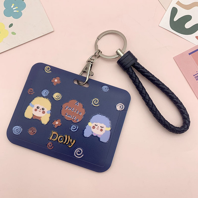 New Women Card Holder Lanyard ID Badge Card Holders Girls Cute Bear Bank Certificate Photocard Name Card Cover Female