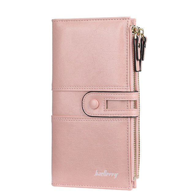 New Women's PU Leather Wallet Female Purses Large Capacity Women's Zipper Clip Wallet Ladies Long Clutch Coin Card Holder