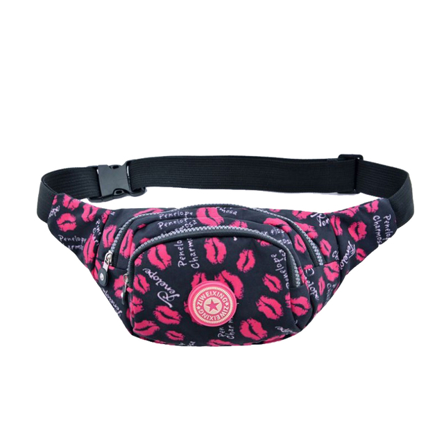 Printed Running Waist Belt Bag Belly Pouch Woman Jogging Fanny Pack Hiking Fanny Pack Morse Code Chest Bag Lady Bombagh Shoulder Bags