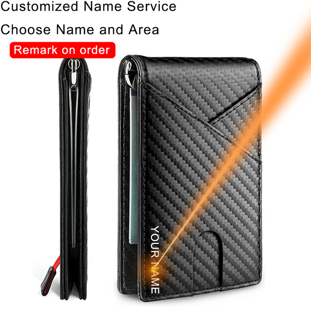 DIENQI Carbon Fiber RFID Men Wallets Money Bag Slim Thin Card Wallet Men Luxury Male Small Short Wallet Bi-fold Vallet Billfold