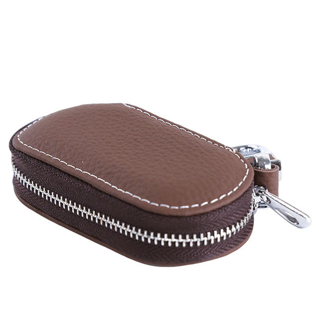 Men Leather Car Key Wallet Nanny Key Holder Organizer Key Chain Women Zipper Key Case Unisex