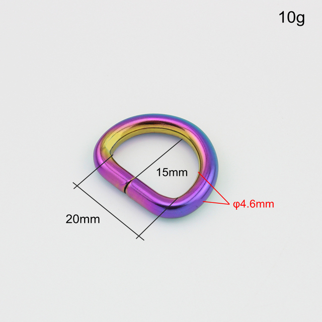 Heavy Duty Metal Sewing Rings, Rainbow Open D-Ring Belt Rings, 10-50 Pieces, Full Size 10-13-15-25-32-38mm, For Sewing Wholesale