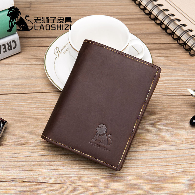 LAOSHIZI LUOSEN Leather Men's wallet anti-theft brush fashion first layer leather change clip double large note Wallet