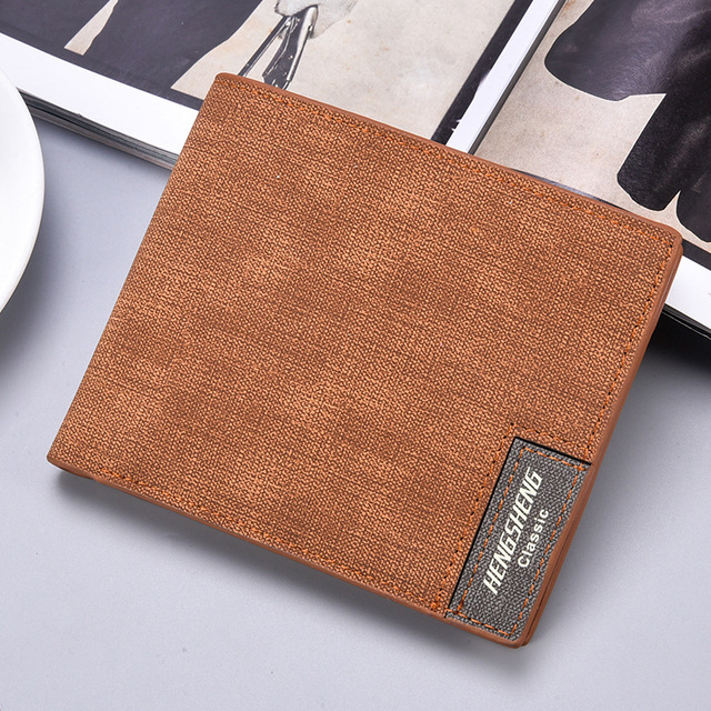 New men's wallet short casual canvas thin wallet business men's wallet