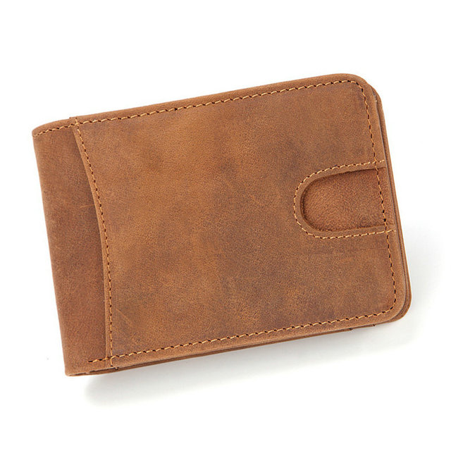 GENODERN Casual Small Wallet for Men Genuine Leather Male Slim Short Wallets Small Wallet with Card Holder Pocket Wallets