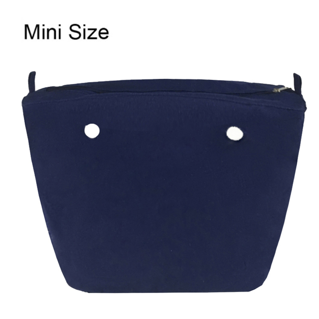 Classic Mini Size Waterproof Solid Canvas Insert Inner Liner Insert Zipper Pocket For Obag O Bag Silicone Handbag Bag