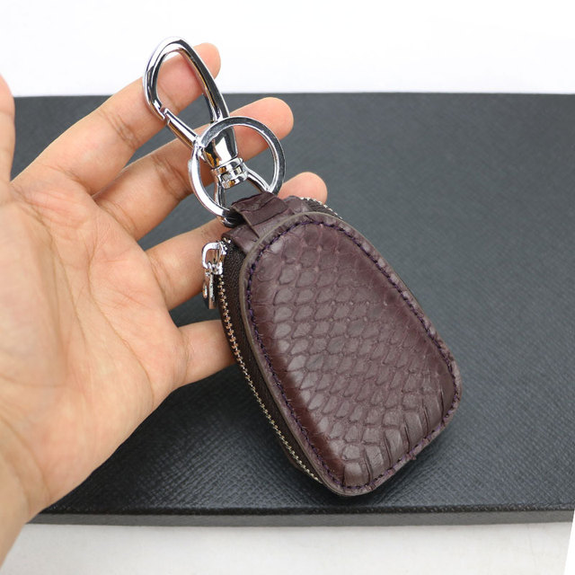 Customized Genuine Snake Leather Car Key Wallet Holder Men Luxury Car Key Ring Unisex Key Holder for Car