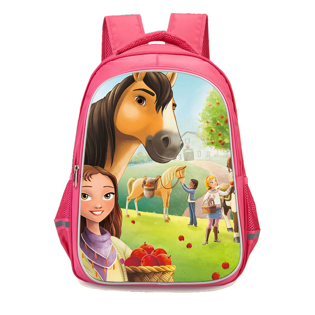 Girls Spirit Riding Casual Print Mochila Escolar School Backpack for Teenage Girls Nylon Waterproof Backpacks Female