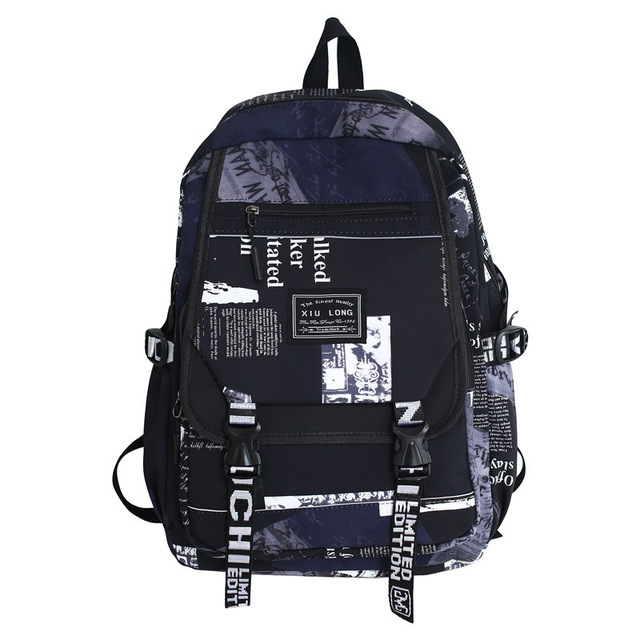 graffiti backpack laptop men canvas school bags teenage large cartoon letters printing backpacks travel bag sac mochila