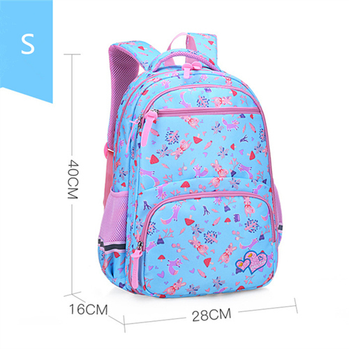 Cartoon Floral Print School Backpack For Girls , 1-6 Orthopedic School Bags For Girls