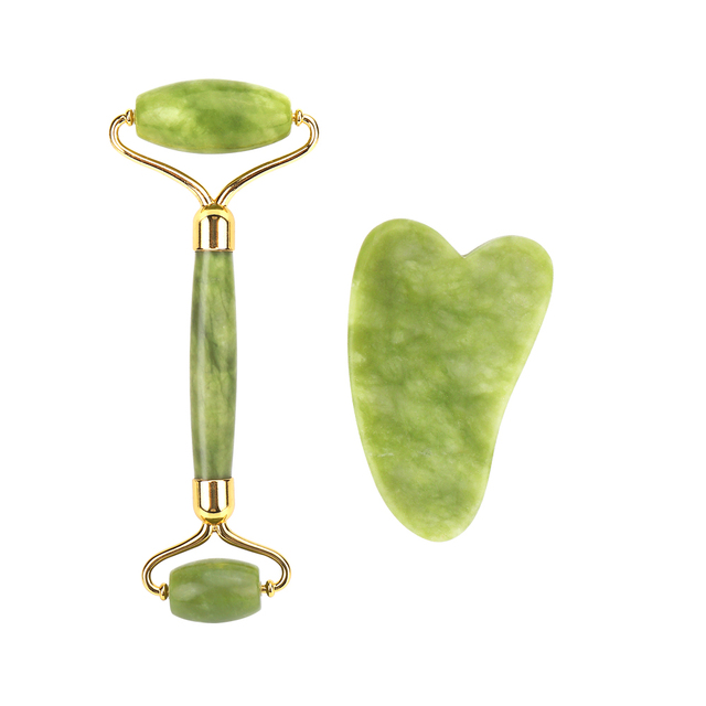 Natural Facial Massager Gua Sha Scraper Double Headed Jade Roller Jade Roller Skin Care Rose Quartz Face Massager Face Lifting Health Beauty Tools