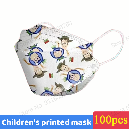 Disney Children KN95 Face Mask Anime Mickey Cartoon Cute 4-layers Breathable for 4-12 Years FFP2 Mouth Mascarillas 10pcs/bag